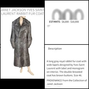Authentic Janet Jackson Fur Coat!